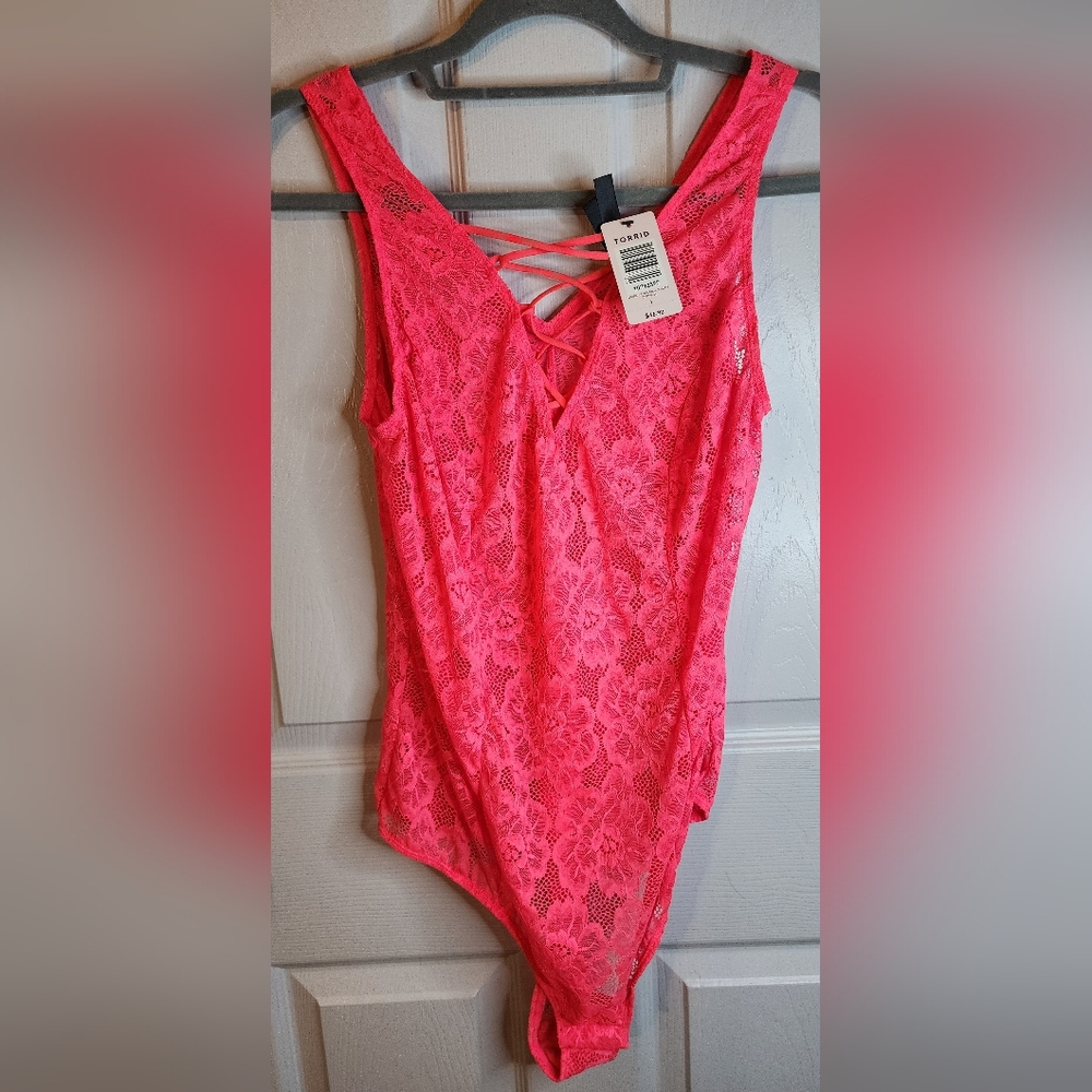 Torrid Coral Lace Bodysuit